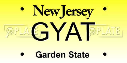 GYAT New Jersey License Plate