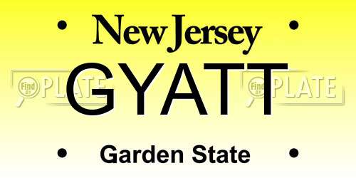 GYATT New Jersey License Plate
