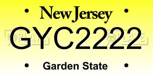 GYC2222 New Jersey License Plate