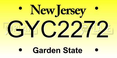 GYC2272 New Jersey License Plate