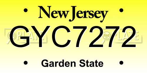 GYC7272 New Jersey License Plate