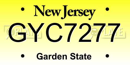 GYC7277 New Jersey License Plate