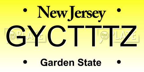 GYCTTTZ New Jersey License Plate