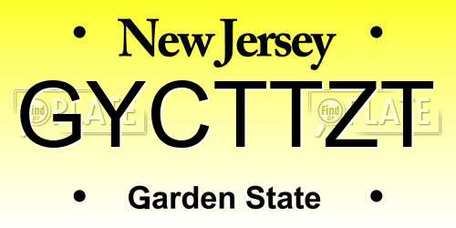 GYCTTZT New Jersey License Plate