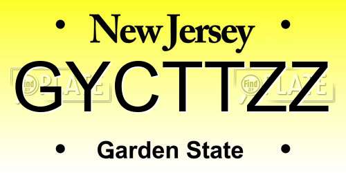 GYCTTZZ New Jersey License Plate