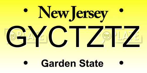 GYCTZTZ New Jersey License Plate