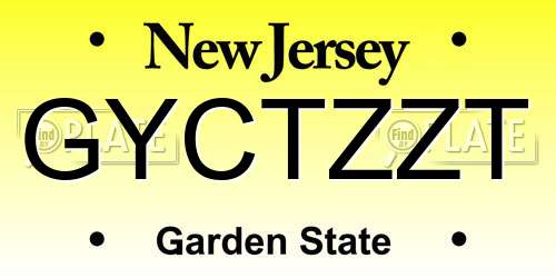 GYCTZZT New Jersey License Plate