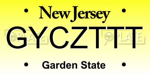 GYCZTTT New Jersey License Plate