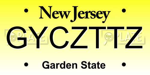 GYCZTTZ New Jersey License Plate