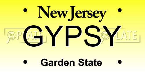 GYPSY New Jersey License Plate