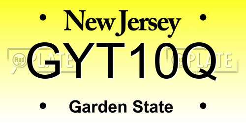 GYT10Q New Jersey License Plate