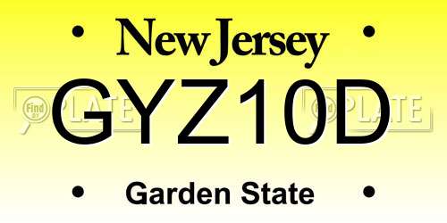 GYZ10D New Jersey License Plate