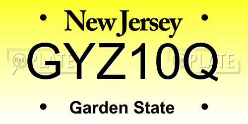 GYZ10Q New Jersey License Plate