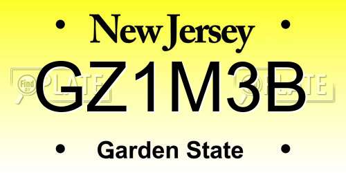 GZ1M3B New Jersey License Plate