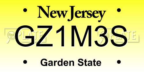 GZ1M3S New Jersey License Plate