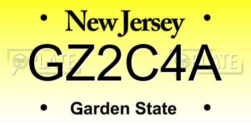 GZ2C4A New Jersey License Plate