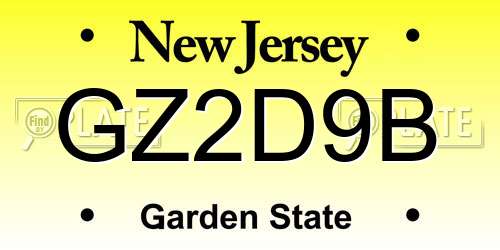 GZ2D9B New Jersey License Plate
