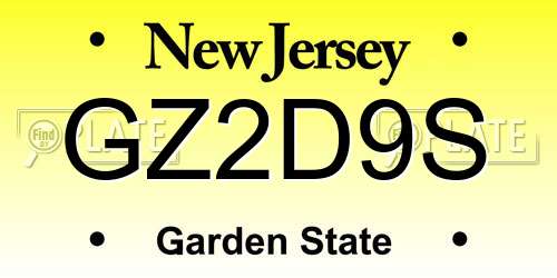 GZ2D9S New Jersey License Plate