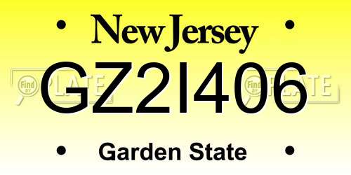 GZ2I406 New Jersey License Plate