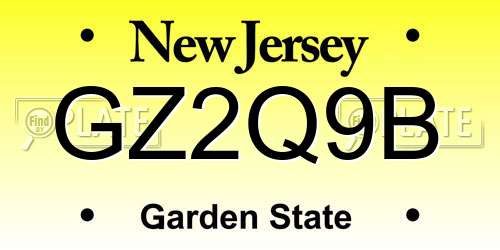 GZ2Q9B New Jersey License Plate