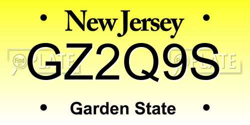 GZ2Q9S New Jersey License Plate