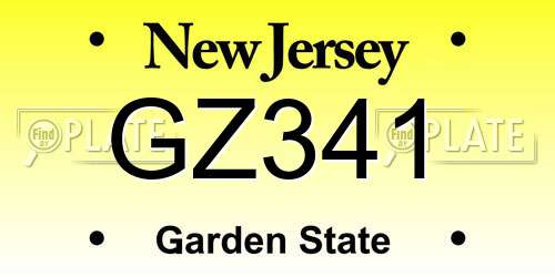 GZ341 New Jersey License Plate