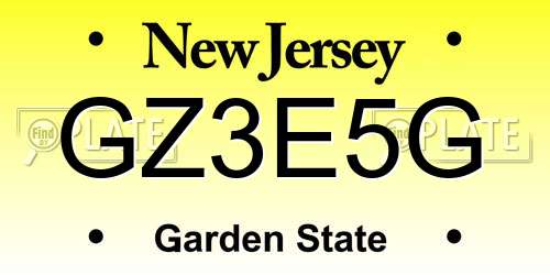 GZ3E5G New Jersey License Plate