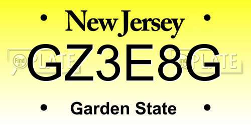 GZ3E8G New Jersey License Plate