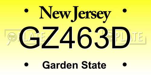 GZ463D New Jersey License Plate