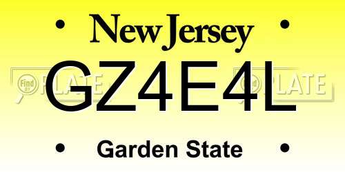 GZ4E4L New Jersey License Plate