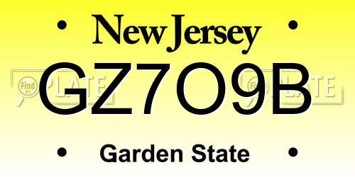 GZ7O9B New Jersey License Plate