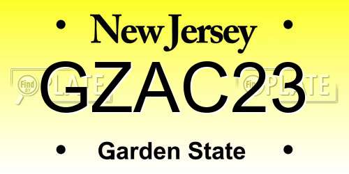 GZAC23 New Jersey License Plate