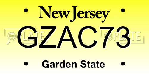 GZAC73 New Jersey License Plate