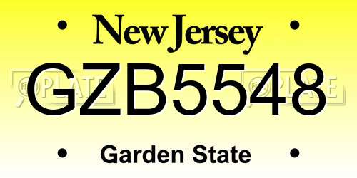 GZB5548 New Jersey License Plate