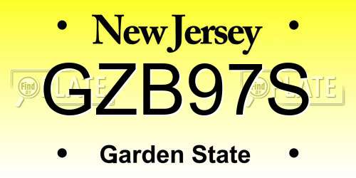 GZB97S New Jersey License Plate