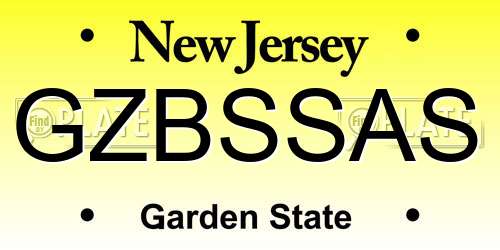 GZBSSAS New Jersey License Plate