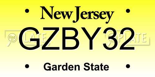GZBY32 New Jersey License Plate