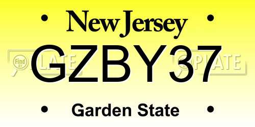 GZBY37 New Jersey License Plate