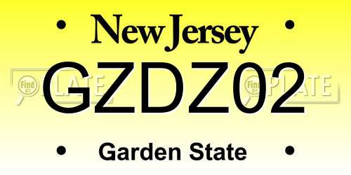 GZDZ02 New Jersey License Plate