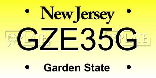 GZE35G New Jersey License Plate