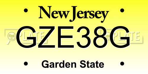GZE38G New Jersey License Plate