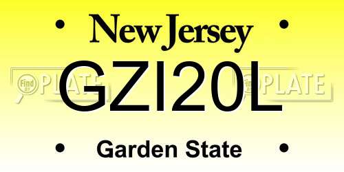 GZI20L New Jersey License Plate