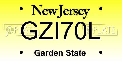 GZI70L New Jersey License Plate