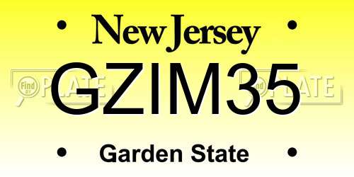 GZIM35 New Jersey License Plate