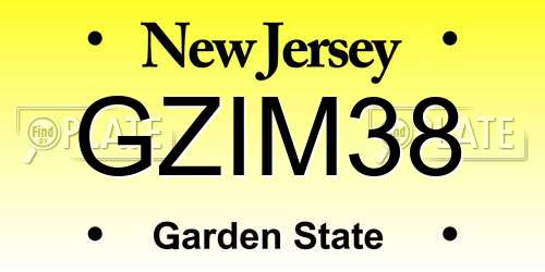 GZIM38 New Jersey License Plate