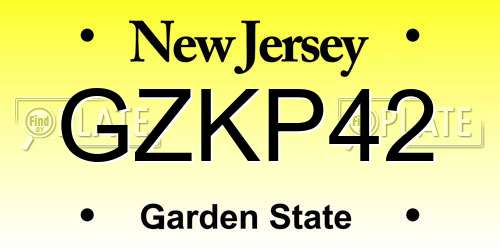 GZKP42 New Jersey License Plate