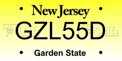 GZL55D New Jersey License Plate