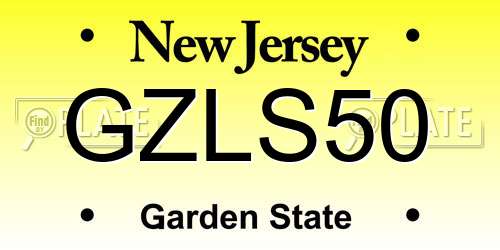 GZLS50 New Jersey License Plate