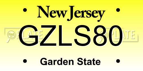 GZLS80 New Jersey License Plate
