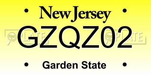 GZQZ02 New Jersey License Plate